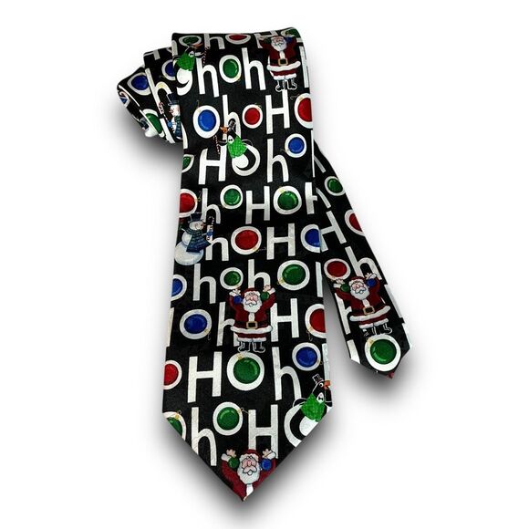 Yule Tie Greetings By MMG Hallmark Ho Ho Ho Christmas Tie - Picture 2 of 9